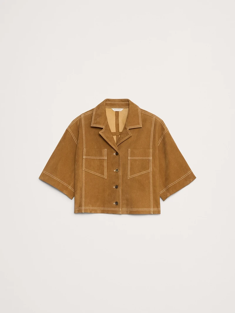 OVERSIZED SHORT SUEDE JACKET