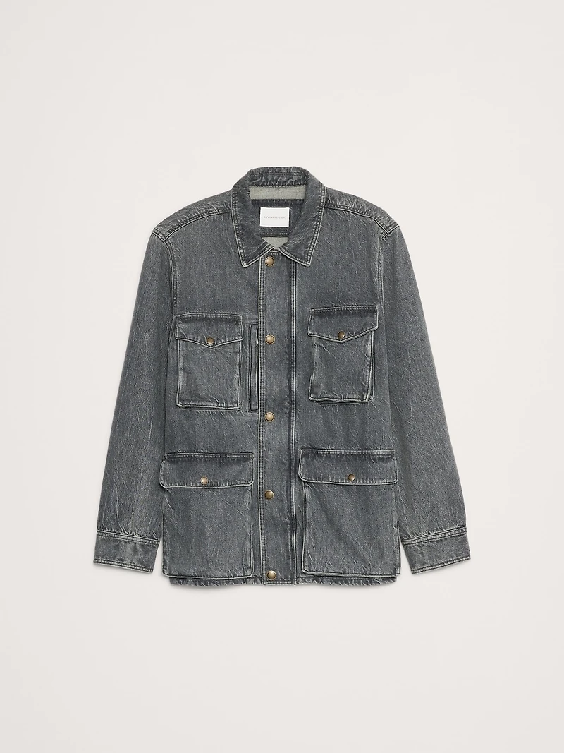 Oversized Italian Denim Field Jacket