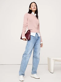 Cotton-Silk Crew-Neck Sweater