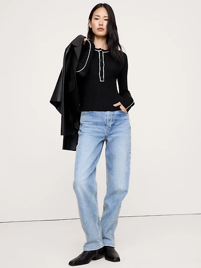 FEATHERWEIGHT CASHMERE HENLEY