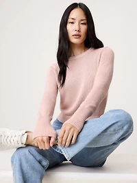 Cotton-Silk Crew-Neck Sweater