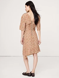 Matte Silk Ruched-Front Dress
