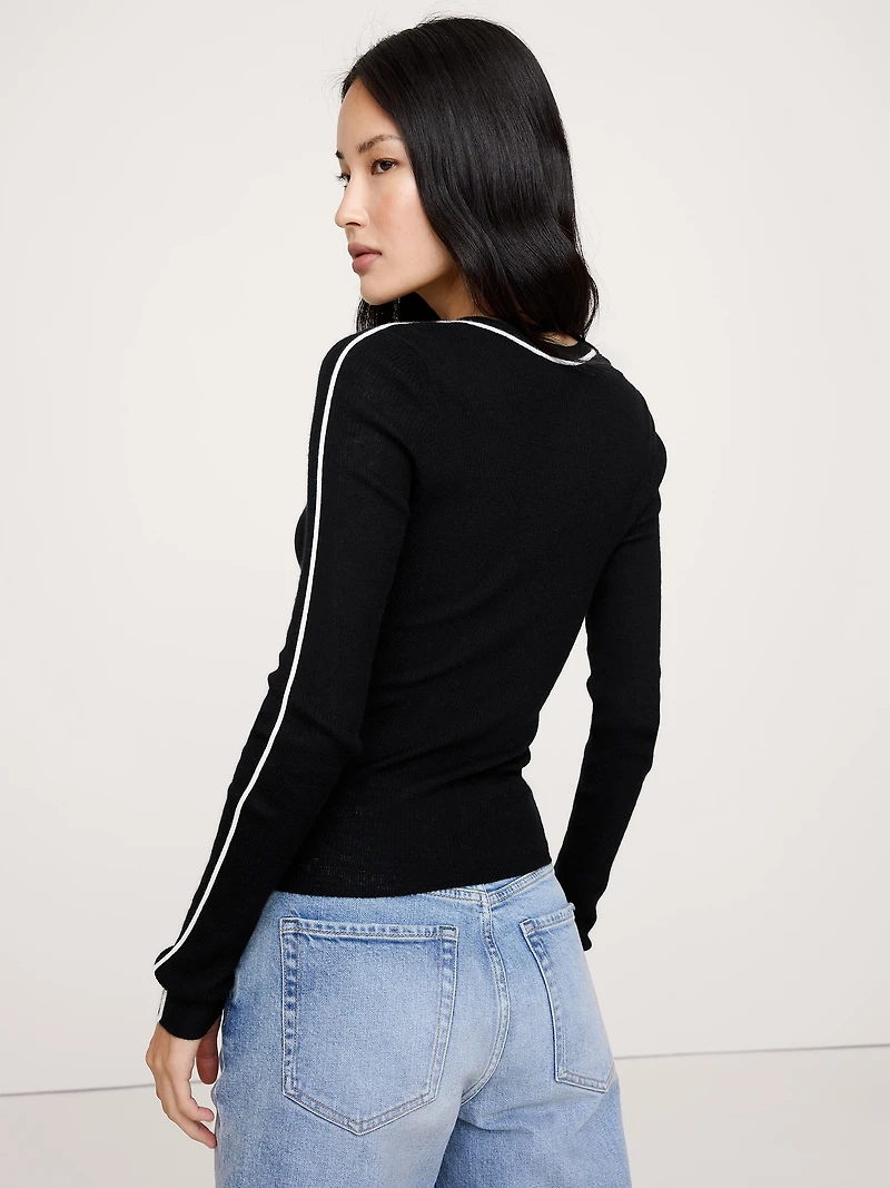 FEATHERWEIGHT CASHMERE HENLEY