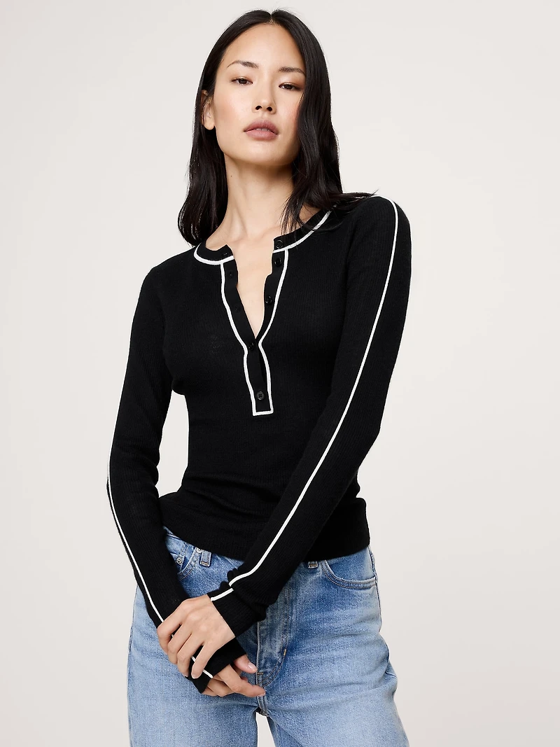 FEATHERWEIGHT CASHMERE HENLEY