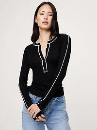 FEATHERWEIGHT CASHMERE HENLEY