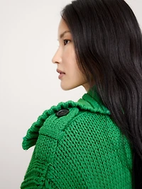 Oversized Cotton-Blend Utility Cardigan