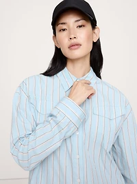 Oversized Cotton Poplin Western Shirt
