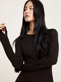 Paneled Knit Maxi Dress