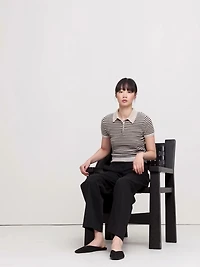 Lightweight Cashmere Short-Sleeve Sweater Polo