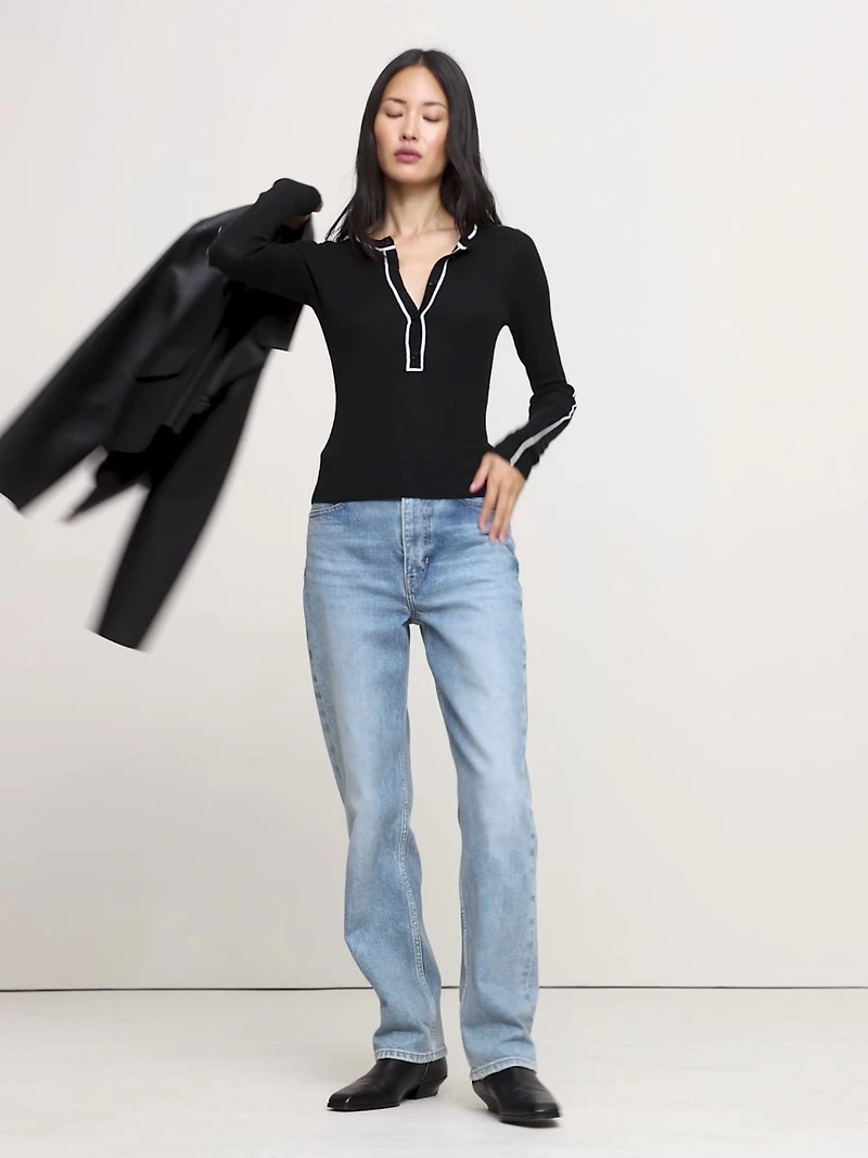 FEATHERWEIGHT CASHMERE HENLEY