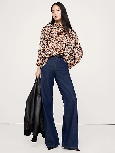 Lurex Stripe Reversed Western Shirt