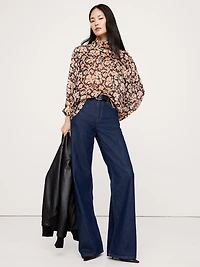 Lurex Stripe Reversed Western Shirt