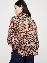 Lurex Stripe Reversed Western Shirt