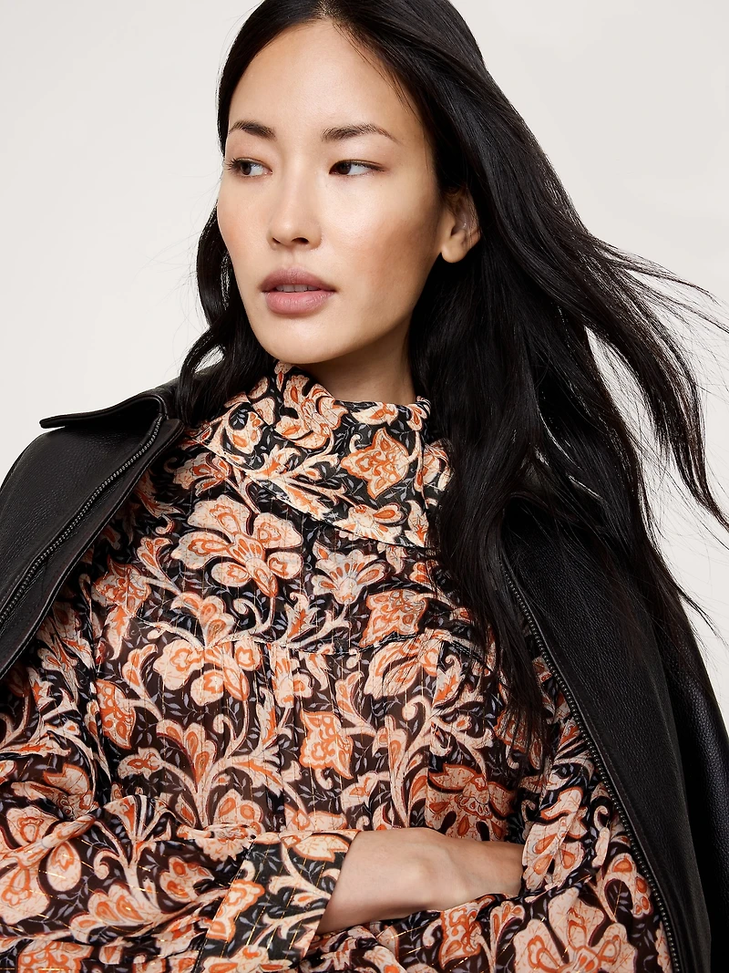 Lurex Stripe Reversed Western Shirt