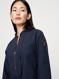 COTTON POPLIN ZIP POPOVER TOP