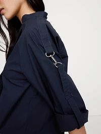 COTTON POPLIN ZIP POPOVER TOP