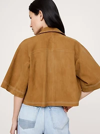 OVERSIZED SHORT SUEDE JACKET