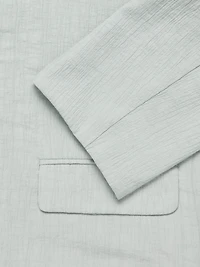 Crinkle Tie-Front Cropped Blazer