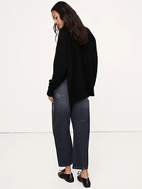 Oversized Merino-Cotton High-Low Cardigan