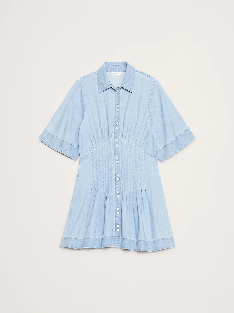 Pintuck Shirt Dress