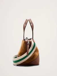 Leather & Suede Mini Zip Tote