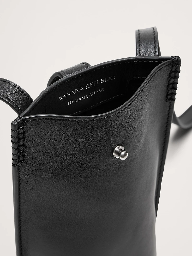 ITALIAN LEATHER CROSSBODY POUCH