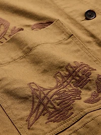 Embroidered Cotton Canvas Chore Coat