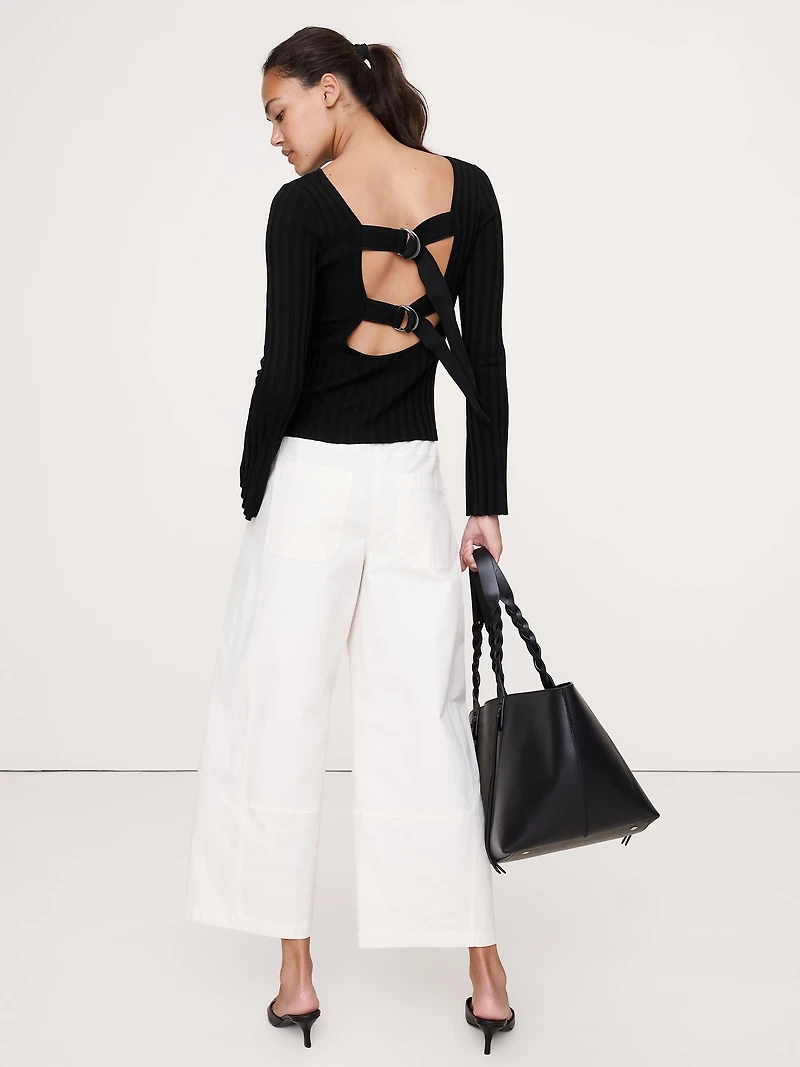 SCULPTED RIBBED BACKLESS TOP