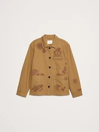 Embroidered Cotton Canvas Chore Coat