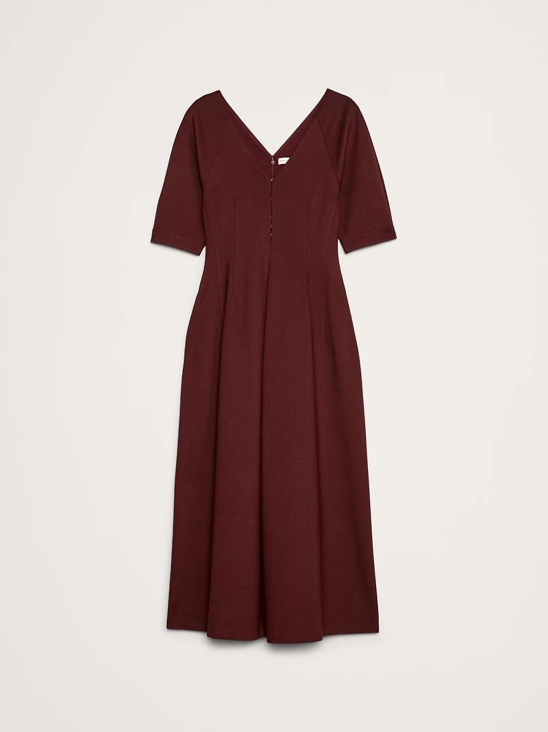 Taffeta Puff-Sleeve Maxi Dress