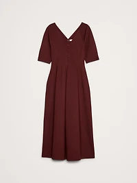 Taffeta Puff-Sleeve Maxi Dress