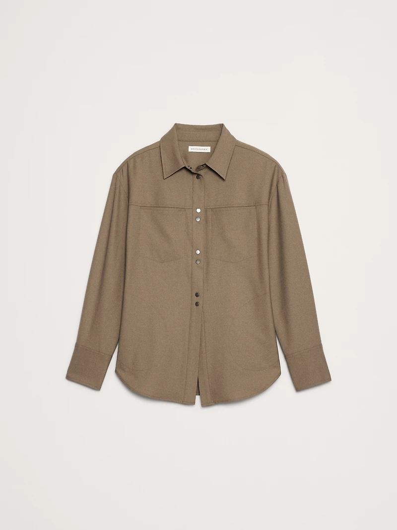 Stretch-Flannel Cinch-Back Shirt