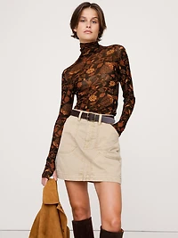 Mesh Turtleneck Top