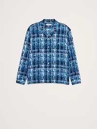 RELAXED-FIT PLAID TEXTURE RESORT SHIRT