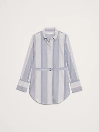 Cotton Poplin Belted Tunic Shirt