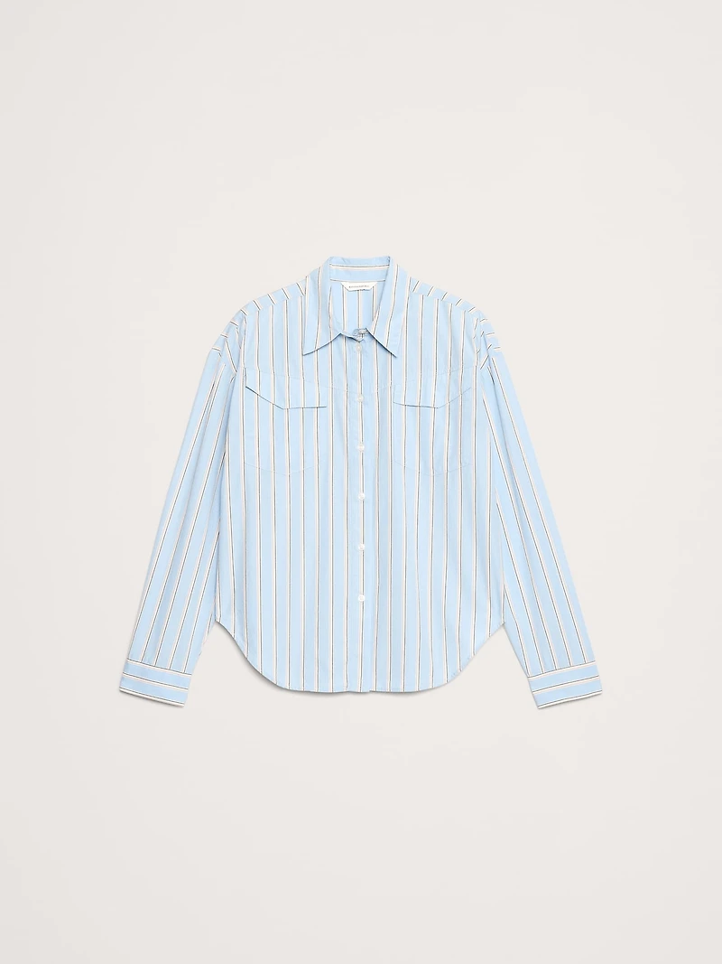 Oversized Cotton Poplin Western Shirt