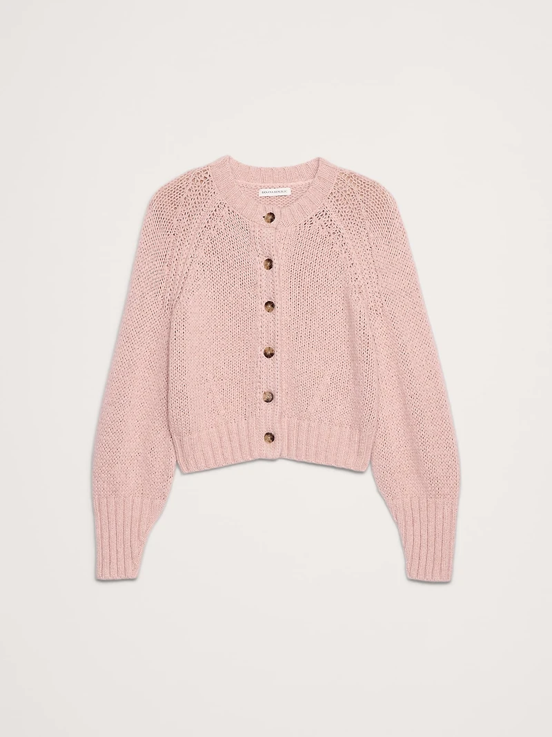 Cotton-Alpaca-Merino Raglan Cardigan