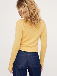 Shrunken Cotton-Silk Crew-Neck Sweater