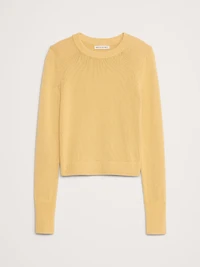 Shrunken Cotton-Silk Crew-Neck Sweater