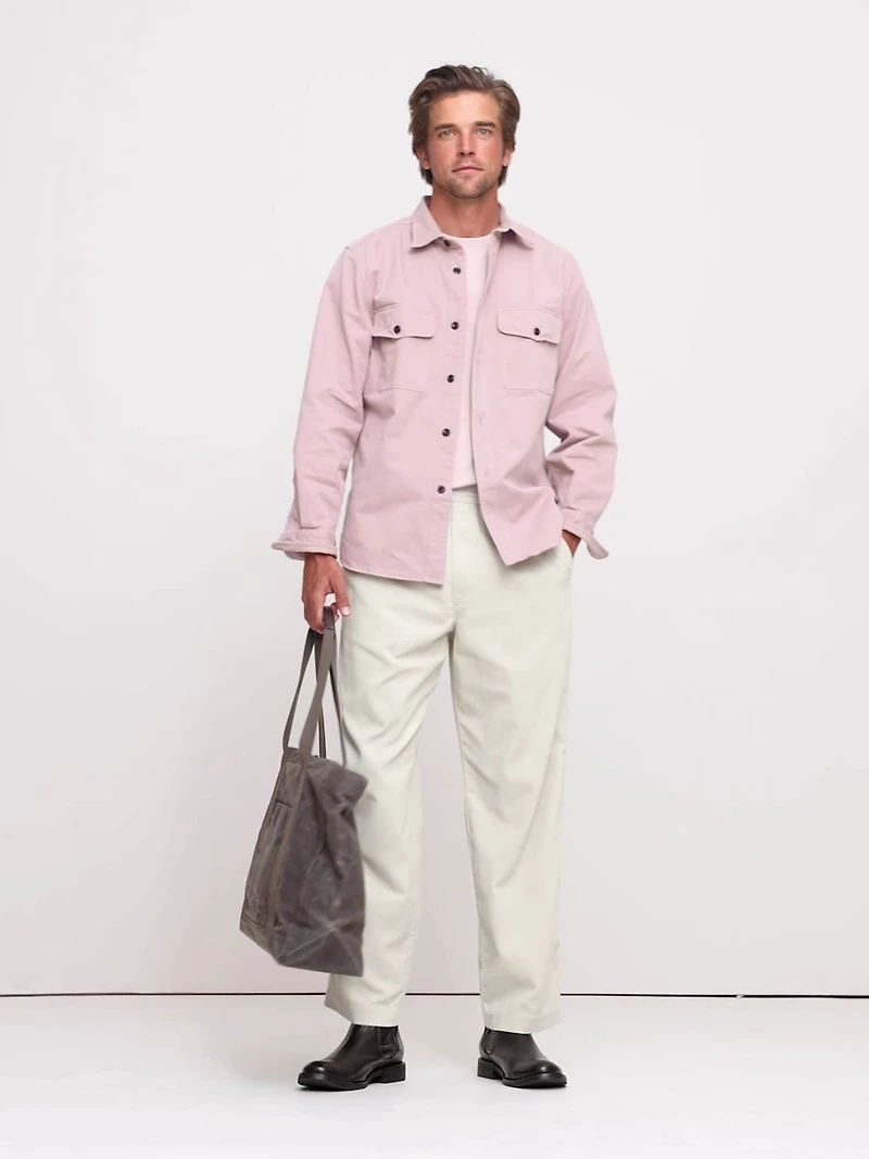 Standard-Fit Cotton Twill Shirt Jacket