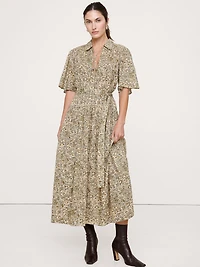 Cotton Tie-Front Shirt Dress