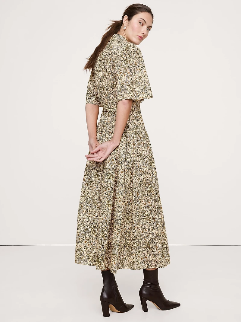 Cotton Tie-Front Shirt Dress