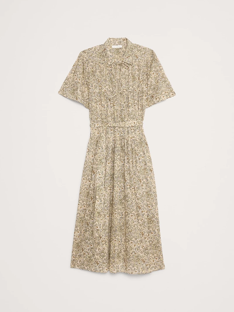 Cotton Tie-Front Shirt Dress