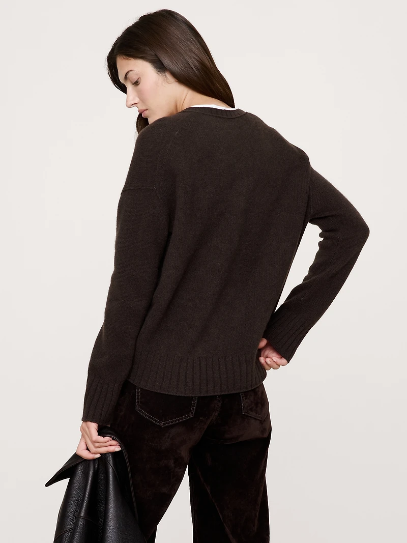 Lightweight Cashmere Low V-Neck Sweater