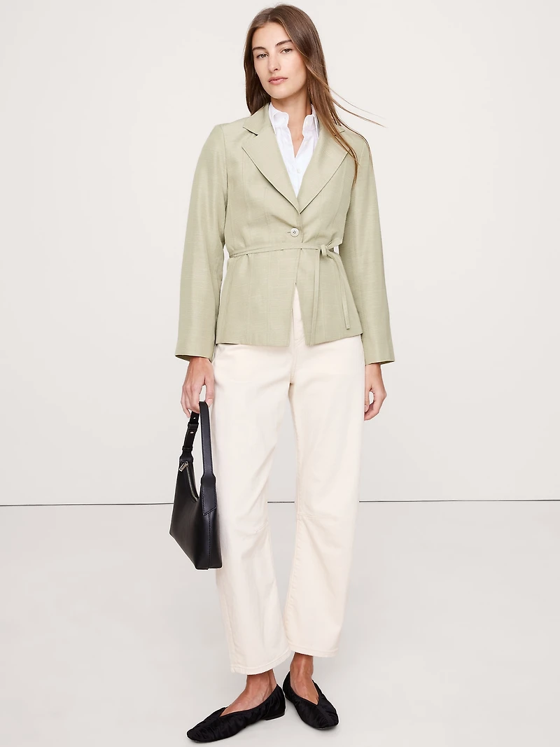 Seamed Belted Blazer
