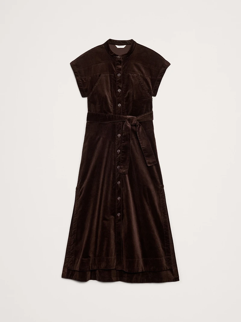 Corduroy Midi Shirt Dress