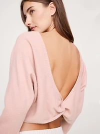 LIGHTWEIGHT CASHMERE TWIST-BACK SWEATER