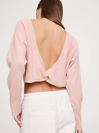 LIGHTWEIGHT CASHMERE TWIST-BACK SWEATER