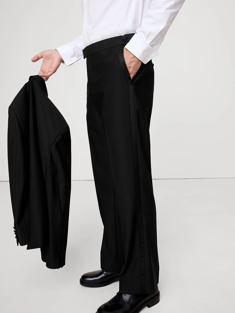 Straight Italian Barathea Tuxedo Pant