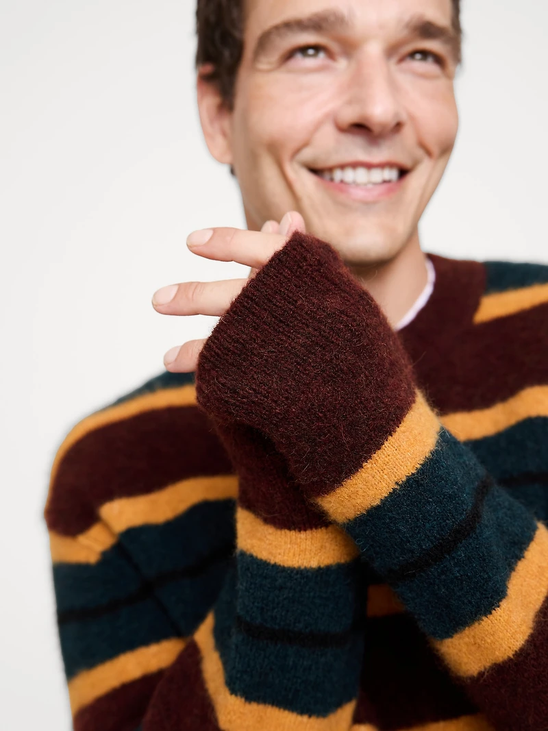 Italian Alpaca-Wool Blend Stripe Sweater